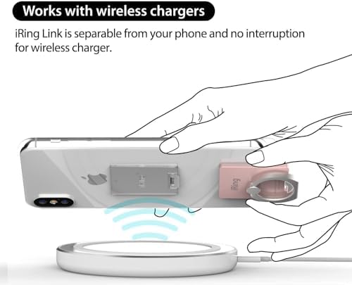 Wireless Charging-Ready i Ring Link Phone Holder – Pearl White Finger Grip & Stand for Ultimate Smartphone Security and Versatility – Compatible with i Phone, Galaxy & All Smartphones – Enhanced 360° Rotation & 180° Flip Design for Effortless Photo Angles – Durable Zinc Alloy & Polycarbonate Construction for Long-Lasting Use – Ultra-Strong Adhesive for Secure Attachment – Detachable Plate for Seamless Wireless Charging – Perfect for Video Calls, Streaming, and Everyday Use – Ideal for All Smartphone Models Including i Phone 14, Galaxy S21, and More – Elevate Your Device Experience with i Ring Link’s Innovative Grip Technology