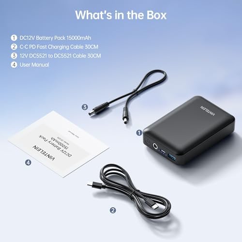 Compact 15000 m Ah 12 V Power Bank with PD45 W Fast Charging – Ultimate USB-C Battery Solution for Breast Pumps, Heated Jackets, and Outdoor Gear – Lightweight, Versatile, and Rapid Recharge for All Your Devices