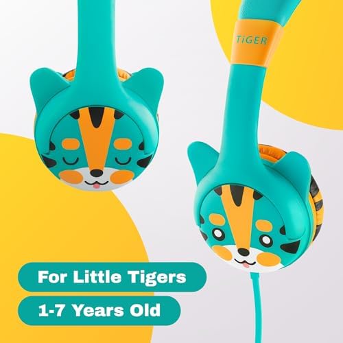 Kidrox Safe Sound Wired Toddler Headphones – Volume-Limited 85 d B Child-Friendly Headset for Ages 1-7 | Lightweight, Durable Design Perfect for Travel on Airplanes and Cars | Comfortable Fit for Tablets, i Pads, and More – Ensuring Safe Listening and Ultimate Entertainment Enjoyment