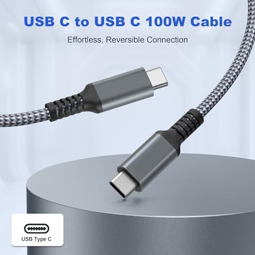 Basesailor 10 ft USB C to USB C Power Delivery Charging Cable – 100 W Fast Charger for i Phone 16/15 Pro Max, Mac Book, i Pad Air 4/5, Mini 6, and Samsung Galaxy S22/S23/S24/S25 – Durable 2 Pack for Enhanced Speed and Efficiency