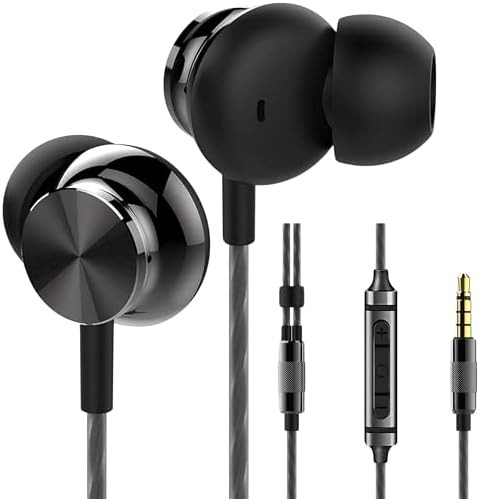 Betron BS10 Wired Earphones – In-Ear Noise Isolating Headphones with Built-In Microphone & Volume Control, 12 mm Drivers for Deep Bass, Ergonomic Design for Ultimate Comfort, Enhanced Compatibility with All Devices