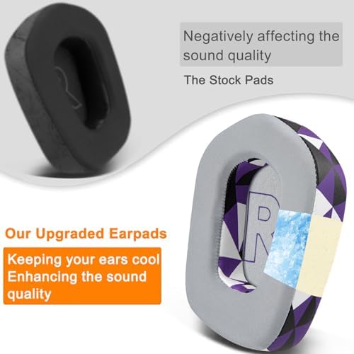 SOULWIT Cooling Gel Earpads for Logitech G733, G535, G335 – Advanced Comfort & Noise Isolation Cushions for Immersive Gaming – Durable Grey Replacement Ear Pads for Enhanced Audio Performance and Extended Playtime