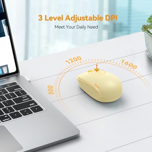 TECKNET 2.4 GHz Wireless Mouse – Ultra-Quiet & Portable Computer Companion with Adjustable DPI, USB Receiver, and Ergonomic Design for Seamless Use Across Chromebook, Laptop, PC & Mac – Enhance Productivity Effortlessly