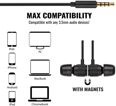 LUDOS Ultra Magnetic USB-C Earbuds for i Phone 16 & Samsung Galaxy – Superior Sound Performance with 5-Year Warranty, Ergonomic Comfort for All-Day Use, Tangle-Free Magnetic Design for Music and Calls – Sleek Black Finish