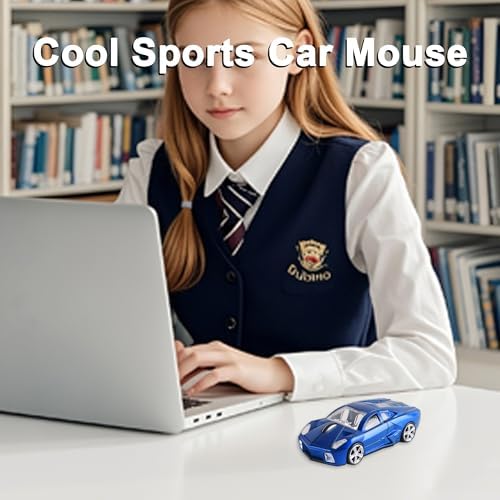 Rev Up Your Productivity with the CHUYI Sports Car Shaped Wireless Mouse – 1600 DPI, Cordless Optical Design for Effortless Use at Home, School, or Office, Perfect Gift for Tech Enthusiasts (Vibrant Blue)