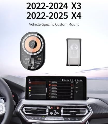 Premium Wireless Charging Car Phone Holder for BMW X3 (2022-2024) & X4 (2022-2025) – Sleek 360° Rotating Navigation Mount with Fast Charging Technology for Enhanced Driving Convenience and Style