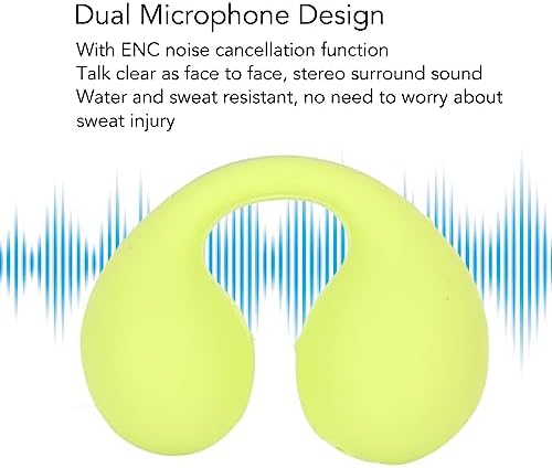 Heayzoki Open Ear Clip-On Headphones – Lightweight Noise Cancelling Mini Earbuds for Active Lifestyle, Perfect for Running and Sports (Vibrant Green) – Enhanced Audio Clarity and Awareness