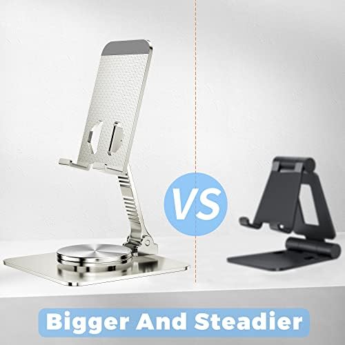 360 Rotatable Foldable Phone Stand for Desk,Fully Adjustable Desktop Phone Holder Cradle Dock Compatible with iPhone 16 15 14 13 12 11 Pro Max,Tablets,All Phones(Pink) – Enhanced Compatibility and Speed