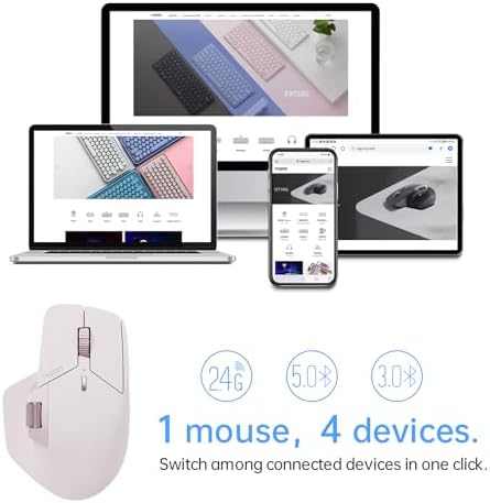 Revolutionize Your Workflow with Rapoo MT760 Multi-Device Wireless Mouse – Effortlessly Connect Up to 4 Devices with Bluetooth 5.0 & 2.4 G, 11 Customizable Buttons, 4 K DPI Precision, and 90 Days of Uninterrupted Battery Life – Perfect for Professionals and Tech Enthusiasts in Sleek Matte Black