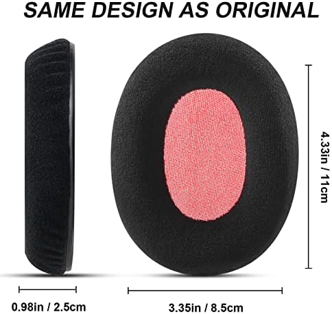 Ultimate Comfort Replacement Ear Pads for Hyper X Cloud II Wireless & Cloud Alpha – Luxurious Velour & Premium Protein Leather with High-Density Foam for Enhanced Gaming Experience – Quick Installation & Sleek Black Design