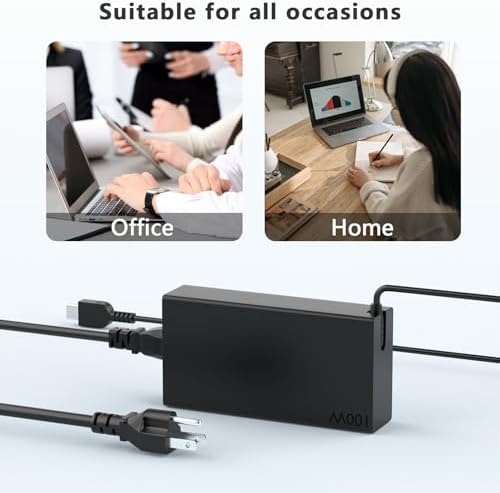 High-Performance 100 W USB-C AC Adapter for Lenovo Laptops – Fast Charging Capability for Think Pad P Series, Yoga Pro 7, and Legion Models – Ultra-Slim, Lightweight Design for On-the-Go Professionals – Reliable Power Supply with Advanced Safety Features and Broad Compatibility