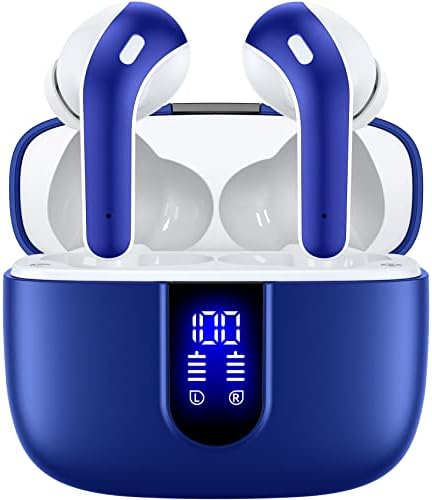 TAGRY True Wireless Bluetooth Earbuds – 60 Hours Playback with LED Battery Display, IPX5 Waterproof, Wireless Charging Case – Perfect for Sports, TV, Smartphones, and Laptops – Superior Sound Quality and Comfort for Active Lifestyles