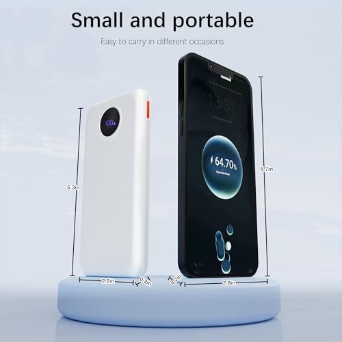 Versatile 10,000 m Ah Portable Power Bank with Integrated Cables – Ultra-Fast Charging for i Phone, Samsung Galaxy, Google Pixel, LG, and More – Compact, Travel-Friendly Design with LED Display – Multi-Device Support with Dual Inputs and 4 Outputs for Ultimate Convenience – Enhanced Safety Features for Secure Charging on the Go