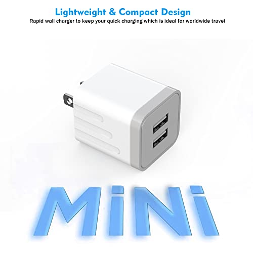 Ultra-Fast i Phone Dual Port Charger Set – 6 FT Lightning Cable & Compact Wall Plug Adapter for i Phone 14, 13, 12, 11 Pro Max, XS, X, 8, 7 Plus, SE & i Pad – Quick Charge Technology for Seamless Power on the Go