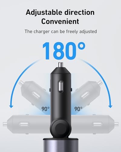 Revolutionize Your Road Trips with the UYOUNG 100 W Retractable Car Charger – 4-in-1 Fast Charging Solution with Dual 31.5-Inch Cables & Dual USB Ports for i Phone 15/14/13/12/11 Pro Max, Samsung, Pixel, and More – Ultimate Compatibility & Speed for Modern Travelers