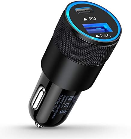 AILKIN 30 W PD USB C Car Charger – Dual Port Fast Charging Adapter for i Phone, Samsung, LG & More – Compact Power Delivery Lighter Socket Charger with Enhanced Safety Features for Efficient On-the-Go Charging