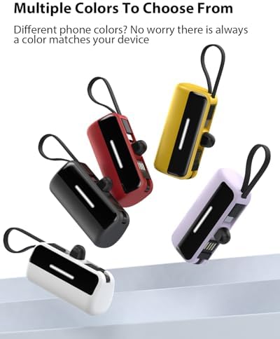 Compact Dual-Pack Portable Power Bank 5500 m Ah with Built-in Cables and Stand – 22.5 W Fast Charger for i Phone 16/15/14, Samsung Galaxy & Android Devices – Lightweight Travel Essential for Quick Charging and Easy Portability – Smart LED Display for Battery Life Monitoring