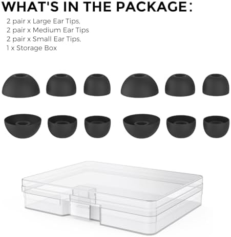 Aha Style Silicone Ear Hooks for Beats Studio Buds 2021 – 3 Pairs of Anti-Slip Covers for Ultimate Comfort and Secure Fit – Perfect for Running and Active Lifestyles – Classic Black Earbud Accessories Enhancing Audio Experience Without Charging Case Compatibility