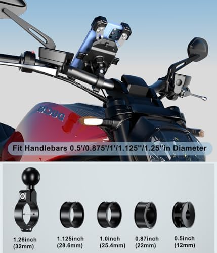 Motorcycle Wireless USB C Charger & Phone Mount – 2-in-1 Detachable SAE-O Ring Design for 5.5″-7.2″ Smartphones, Enhanced Stability & Fast Charging, Universal Fit for 12-24 V Motorcycles, One-Handed Operation, Shock-Absorbing Protection, Anti-Water Switch for Safety