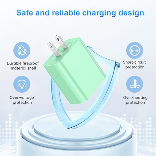 Dayaoncy 20 W USB-C Fast Charging Wall Charger & 3 Pack 10 FT Lightning Cables – Ultimate i Phone Charging Solution for 14/13/12/12 Pro Max/11/Xs Max/XR with Enhanced Power Delivery and Portability – Experience Unmatched Efficiency and Convenience