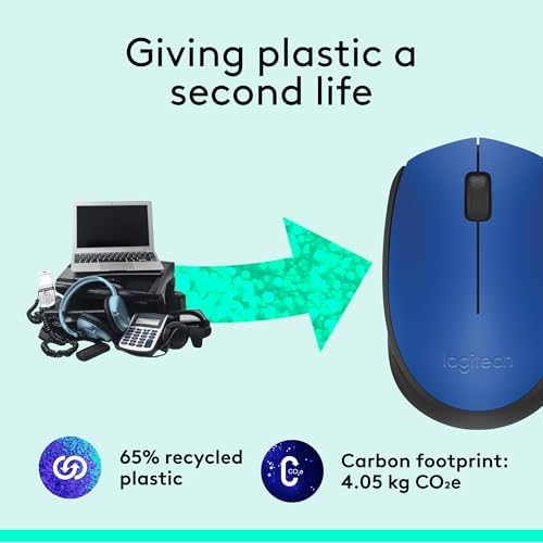 Logitech M170 Wireless Mouse – Ultra-Responsive Optical Tracking, Ambidextrous Design for All Users, 2.4 GHz USB Mini Receiver, 12-Month Battery Life, Perfect for PC, Mac & Laptop – Elevate Your Productivity with Seamless Wireless Freedom