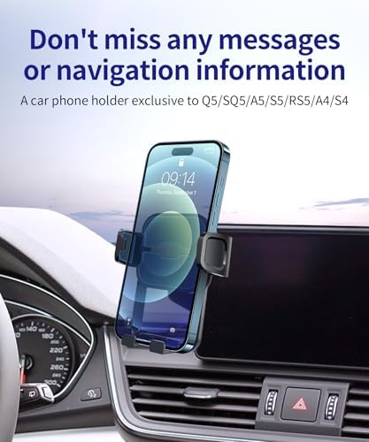 Car Phone Holder for 2021-2025 Audi Q5/2020-2025 A5/S5/RS5/20-25 A4/S4, 360° Rotation, 10.1 inch Screen Fixed Clip, Auto Accessories Navigation Bracket – Enhanced Compatibility and Speed