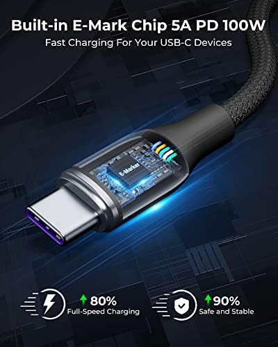 VOLTME 3.3 ft USB C Cable 2-Pack – Premium Nylon Braided Type C Charger for Fast Charging & High-Speed Data Transfer – Compatible with Mac Book Pro 2020, i Pad Pro 2021, Galaxy S22, Pixel, Switch & More – Durable, Universal Charging Solution in Grey for Enhanced Performance and Longevity