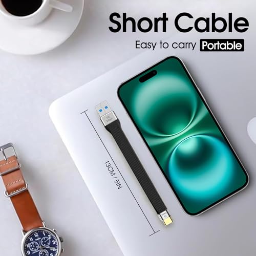 Ultra-Fast 8.5-Inch USB C Cable – Thunderbolt 4 Type-C C to C with 40 Gbps Data Transfer & 240 W PD Fast Charging – 8 K@60 Hz Video Output Compatible with i Phone 16 Pro Max, Mac Books & External SSDs – Perfect for Travel & Efficient Workspaces