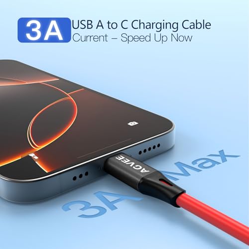 AGVEE 2 Pack 5 ft Coiled USB to USB-C Charging Cables – High-Speed 3 A Fast Charger for i Phone 16/15 Car Play, Galaxy S Series, and Google Pixel – Tangle-Free Design for Effortless Charging in Cars and at Home – USB-IF Certified for Quality and Safety – Durable, Compact, and Ideal for On-the-Go Power Solutions