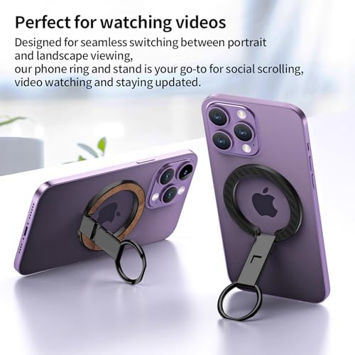 Glitter Silver Magnetic Phone Ring Stand – Ultra-Thin, 360-Degree Rotating Grip for i Phone 16/15/14/13/12 – Stylish Finger Loop Holder Enhancing Usability and Drop Protection