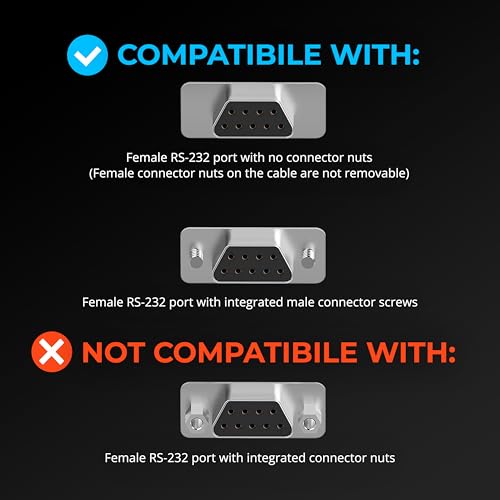 SABRENT USB-C to DB9 Serial RS-232 Adapter Cable (3 FT) – High-Speed Prolific PL2303 Chipset for Seamless POS, Modem, GPS, and Industrial Device Connectivity – Versatile USB 2.0 Solution for Legacy Device Integration with 1 bps to 12 Mbps Baud Rate – Durable, Portable, and Easy to Use