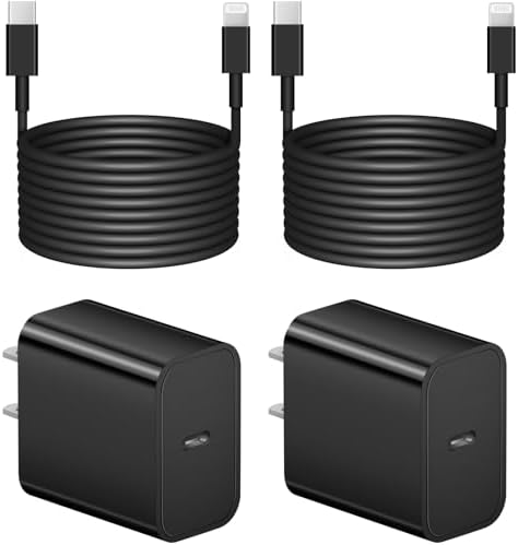 10 Ft i Phone Fast Charger 2-Pack – 20 W Super Fast Charging Cables for i Phone 14/13/12/11 Pro Max, Plus, Mini, and i Pad – Enhanced Durability, Flexibility, and Rapid Power Delivery for Ultimate Convenience