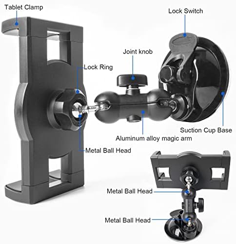 Transform Your Shower Routine with the 360° Adjustable Mirror Tablet Suction Cup Holder – Securely Mounts 7″ to 12.9″ i Pad, Nexus & LG Devices to Glass, Tile, or Metal for Effortless Entertainment and Multitasking