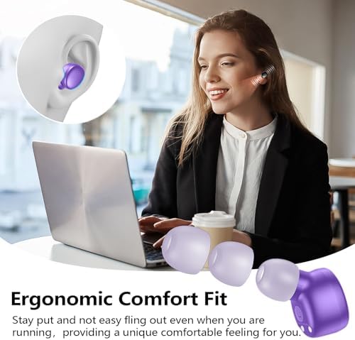 Kurdene Bluetooth 5.3 Wireless Earbuds – Featherweight Sports Earphones Delivering Rich Deep Bass and Crystal-Clear Call Clarity – Chic Light Blue In-Ear Headphones for Ultimate Comfort During Workouts and Daily Activities
