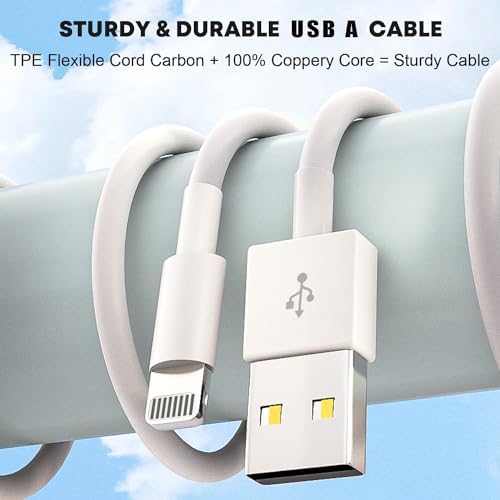 Ultimate 2-Pack i Pad Charger Set: 10 FT Lightning Cable & 12 W Foldable USB Wall Adapter for Quick & Reliable Charging – Compatible with i Pad 4/5/6/7/8/9, Mini & Air Models – Travel-Friendly Design for Uninterrupted Use