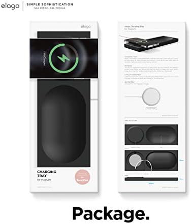 elago Premium Mag Safe Charging Tray: Streamline Your Charging Experience for i Phone 16/15/14/13/12 & Air Pods – Stylish Stone Finish Wireless Station for Home & Office – Durable Non-Slip Design Ensures Device Stability – Customize with Your Own Cable for a Personalized Touch