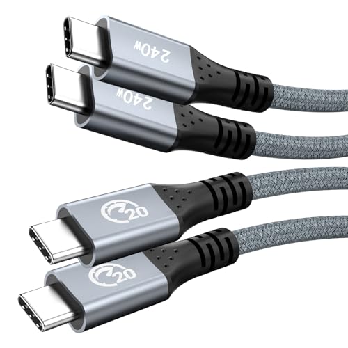 High-Speed 20 Gbps USB C 3.2 Gen 2 Cable – 6.6 ft for Ultimate Data Transfer and 240 W Rapid Charging – Compatible with i Phone 16 Pro Max, Galaxy S25/S24, Mac Book – 4 K Video Support and Durable Design for Enhanced Tech Performance