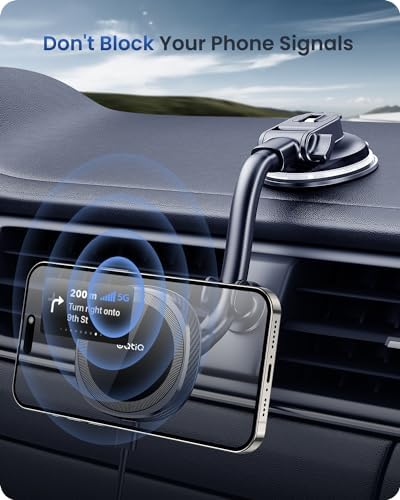 OQTIQ Magnetic Wireless Car Charger for i Phone 12-16 Series – 15 W Fast Charging with Secure Magnetic Mount, Versatile Windshield, Dashboard, & Air Vent Compatibility, Includes QC 3.0 Adapter for Optimal Performance – Upgrade Your Driving Experience with Effortless Charging & Navigation Access