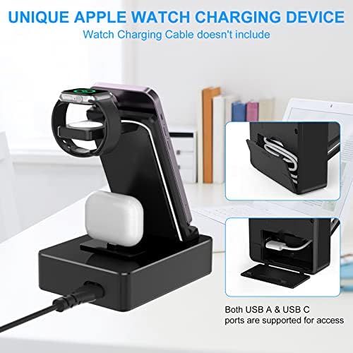 Power Up Your Workspace with the 100 W Aluminum Alloy 8-in-1 Wireless Charging Station – Fast USB-C Dock for i Phone, i Watch & Air Pods Pro – Sleek, Durable Design for Multi-Device Efficiency