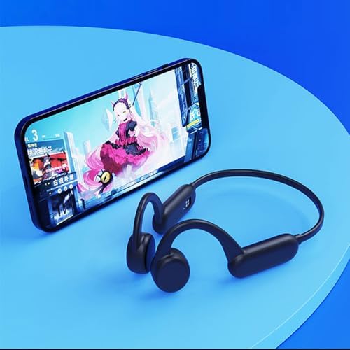 IHAO Ultra-Light Bone Conduction Bluetooth Headphones with Built-In MP3 Player – Open-Ear Ergonomic Earbuds for Active Lifestyles, Perfect for Cycling, Running, and Skiing – Sweat-Proof, Comfortable Fit with Exceptional Sound Clarity and Surround Awareness