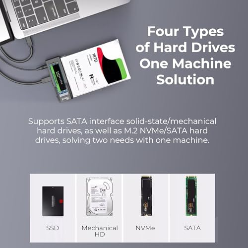 Rosewill M.2 Cloner Docking Station – Dual Bay 20 Gbps USB3.2 Gen 2 X2 Adapter for Effortless SSD Duplication and Offline Cloning – Tool-Free NVMe Enclosure for Seamless Data Management and Enhanced Compatibility