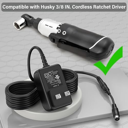High-Efficiency 12 V Lithium-Ion Charger for Husky H38 Cordless Ratchet Drive – Rapid AC/DC Power Supply for Model 7106 Motor – Lightweight, Durable Accessory for DIY and Professional Tool Performance – Quick Charge Technology for Uninterrupted Workflow