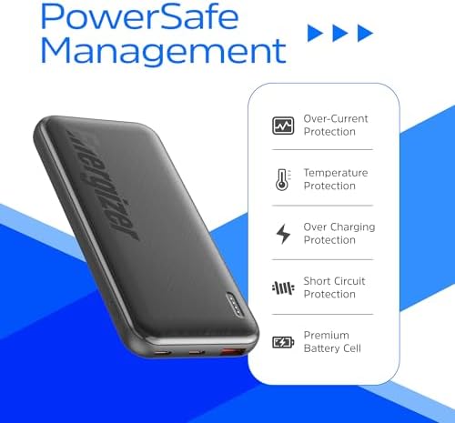 Energizer 20000 m Ah Fast Charging Portable Power Bank with 22.5 W PD3.0 – Versatile USB-C Battery Pack for i Phone 16/15/14/13/12, Samsung S23/S22, and Android Devices – Travel-Ready Design for Reliable On-the-Go Charging