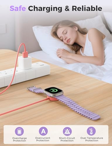 Upgrade Your Apple Watch Charging Efficiency with Our 3-Pack Magnetic Fast Charging Cables – Universal Compatibility for All i Watch Models, 3.3 FT Length for Versatile Use, Sleek White Finish for a Stylish Look – Essential Fast Power-Up Solution for Active Lifestyles and Everyday Convenience