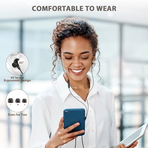 Hi-Fi USB C Earphones with Microphone for Samsung Galaxy S25 Ultra & i Phone 16 – Premium Wired In-Ear Headphones for Enhanced Sound Quality and Compatibility Across Devices, Ideal for Music Lovers and Professionals