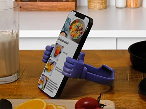 HONSKY 3361942 Thumbs Up Adjustable TPU Mobile Stand – Versatile Multi-Angle Holder for Phones & Tablets – Chic Blue & Black Design – Perfect for Hands-Free Viewing at Home or Office – Lightweight, Durable, and Effortless to Transport