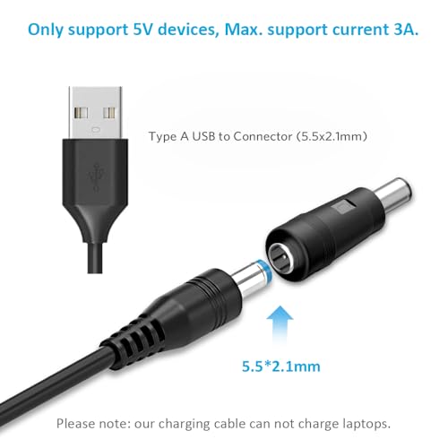 Universal 5 V DC Charging Cable by Belker – USB to DC Power Cord with 14 Interchangeable Plug Adapters for Enhanced Device Compatibility and Fast 3 A Charging – Ideal for Home, Office, and Travel Use