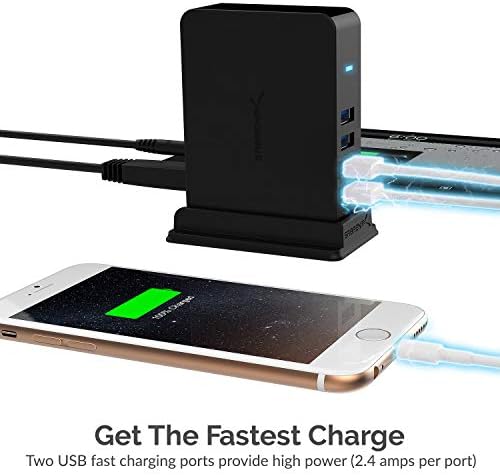 SABRENT 4-Port USB 3.0 Hub with Individual LED Power Switches – Ultimate Connectivity Solution for Home & Office with 5 V/2.5 A Adapter for Maximum Device Compatibility and Speed Enhancement