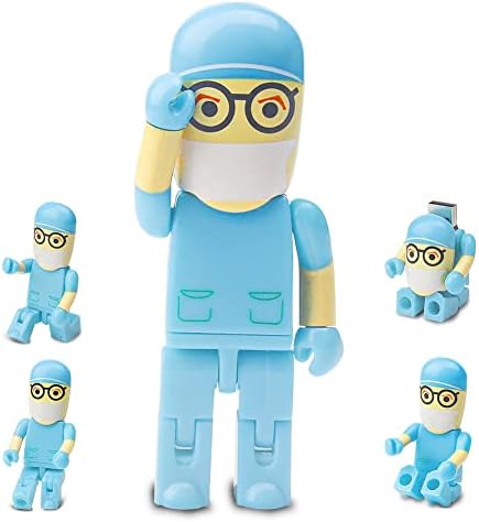 Charming Cartoon Nurse 64 GB USB Flash Drive – Adorable Pink Thumb Drive for Effortless Data Storage, USB 2.0 Compatible Memory Stick for Professionals and Students Alike