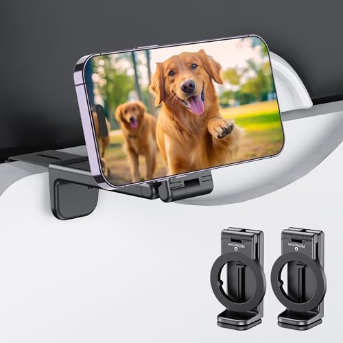 PROfezzion Magnetic Airplane Phone Holder for Mag Safe iPhone 16 15 14 13 12 & All Phone, 360°Rotation Travel Must Have Handsfree Phone Mount for Desk/Tray Table Travel Accessory – Enhanced Compatibility and Speed